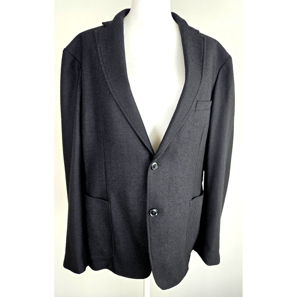 Calvin Klein Wool Blazer Weaved Pattern Black Slim Fit (no lining) Sz 46S Luxury